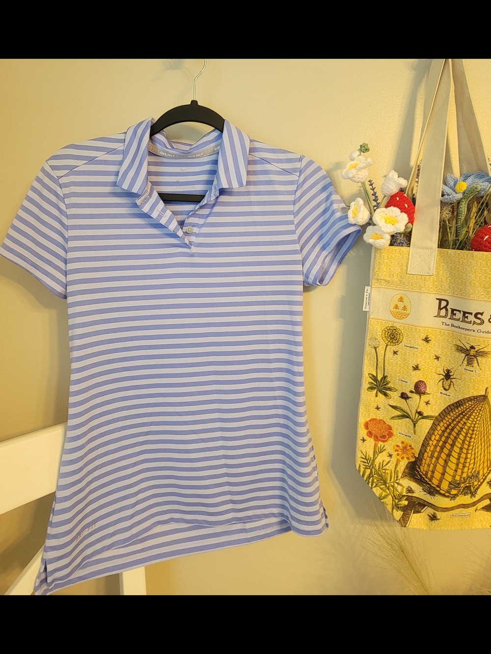 Nike Women's Short-Sleeve Striped Polo Tee - Two Tone Blue Size S